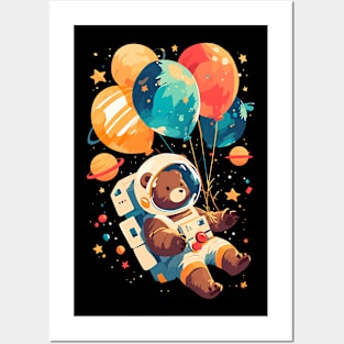 astronaut bear Posters and Art